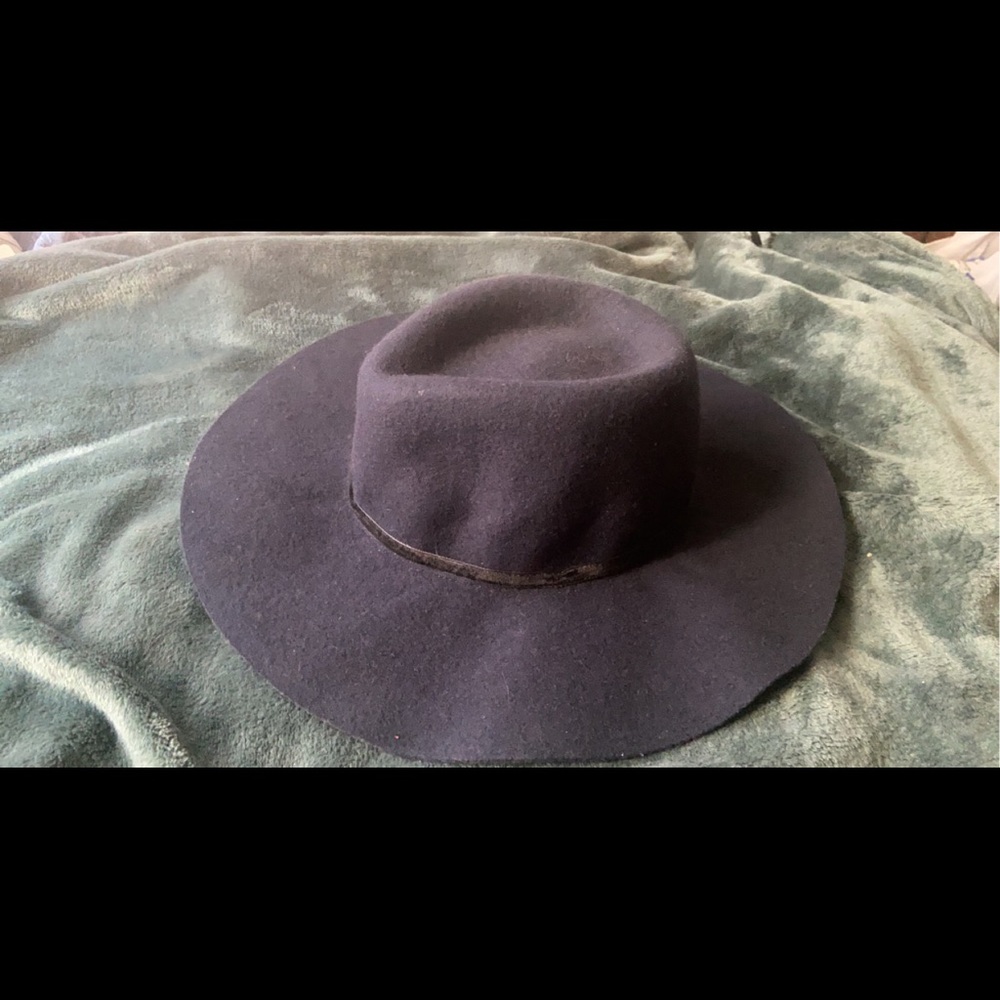 Navy Zara fedora hat